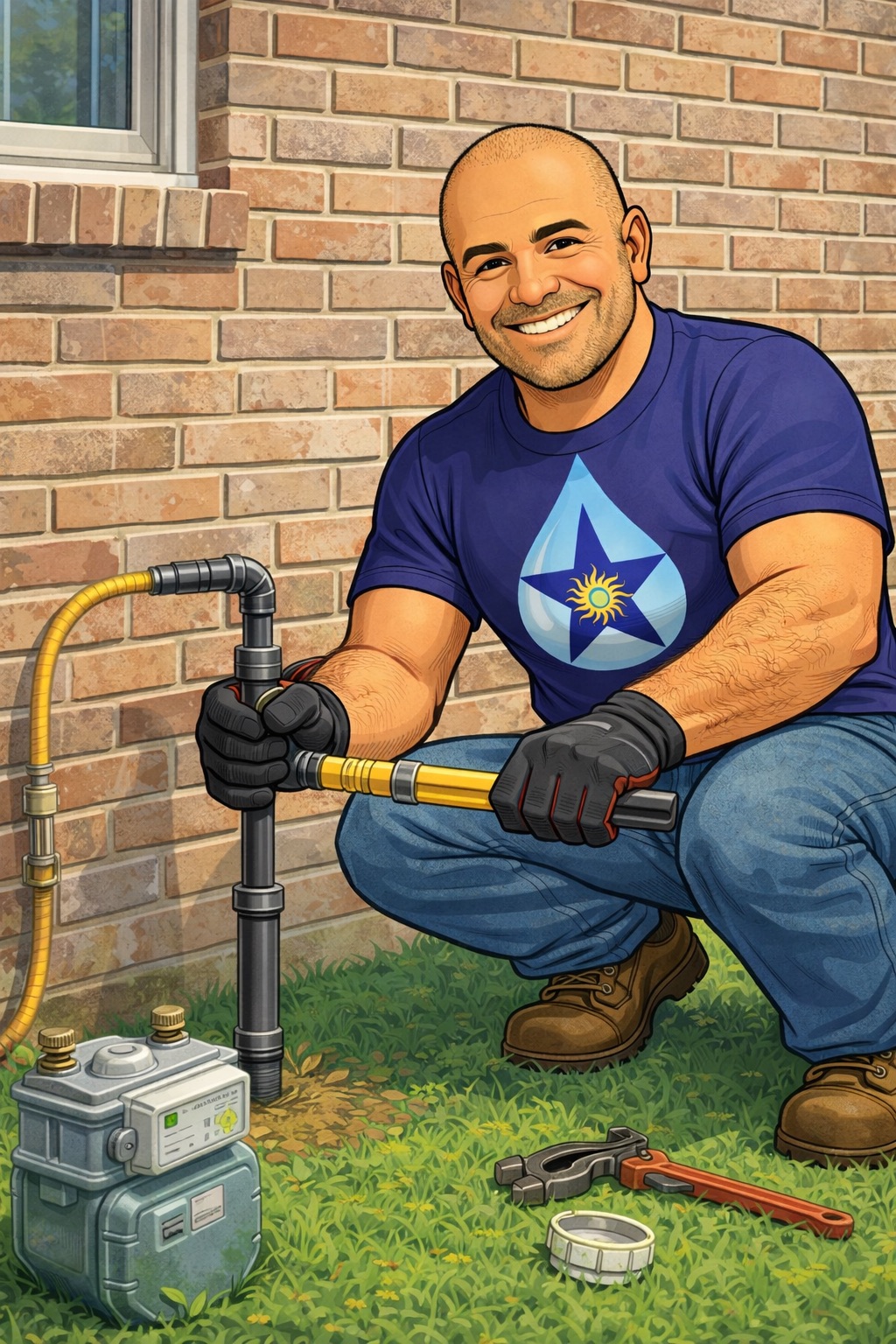 Hristo Panov providing gas line service in Houston — ARG Plumbing