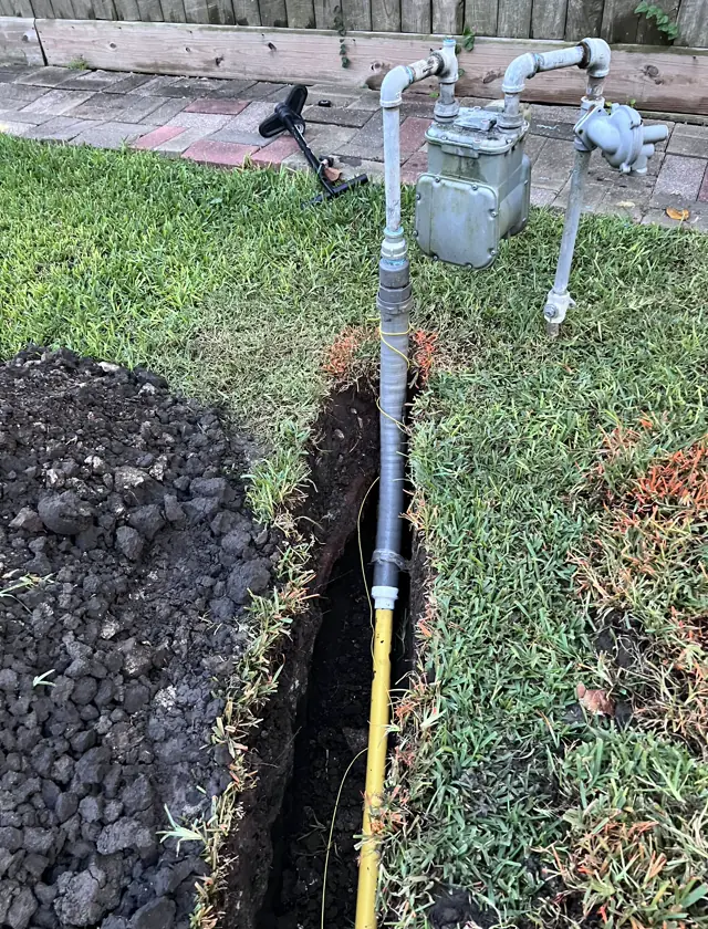 Gas Line Service by ARG Plumbing — work on a Houston-area home