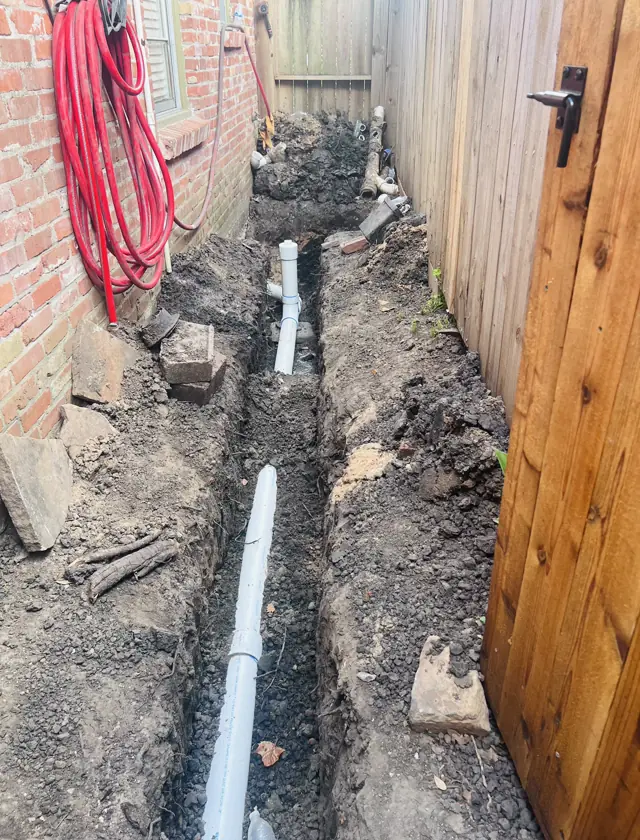 Sewer Line Repair & Replacement by ARG Plumbing — work on a Houston-area home